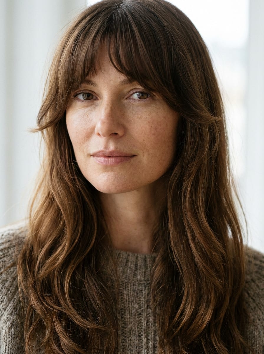 Lange Haare mit Bottleneck Bangs - Lange Haare mit Pony